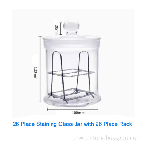 Scientific Laboratory Equipment: Coplin Staining Jars and Racks with 9 Slides, 10 Place, and 26 Place Capacity